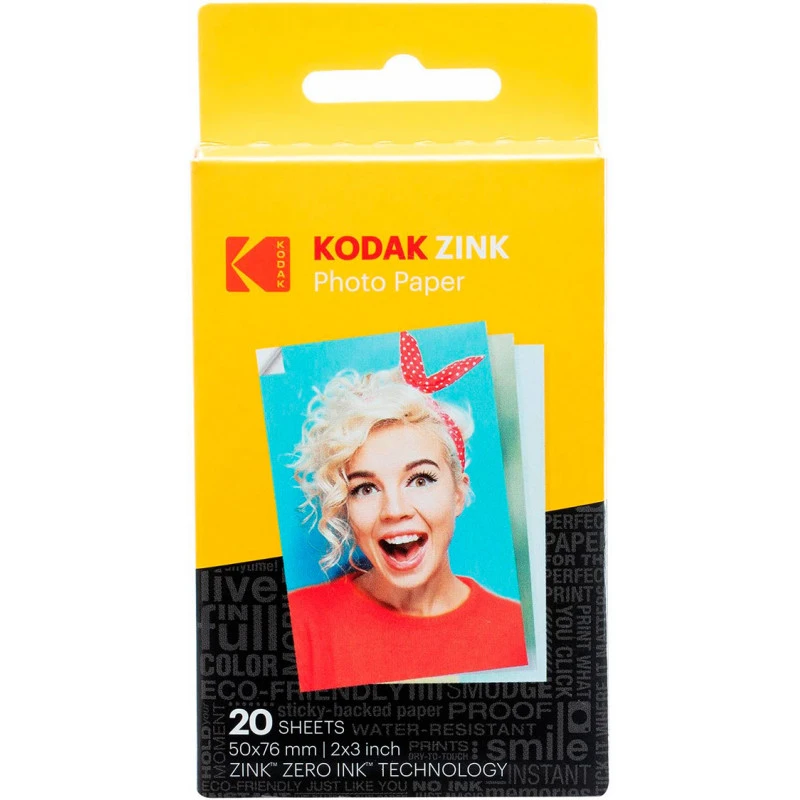 Polaroid Kodak Papel Fotográfico ZINK (5 X 7,5 Cm) 20h